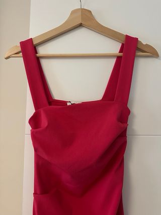 Vestido Zara Rosa Fucsia Midi Tirantes