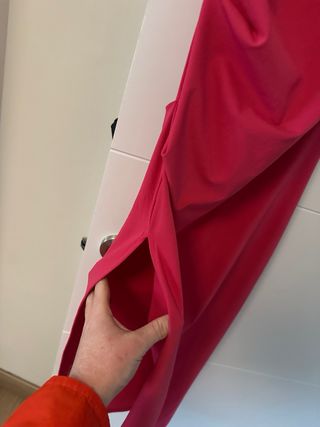 Vestido Zara Rosa Fucsia Midi Tirantes