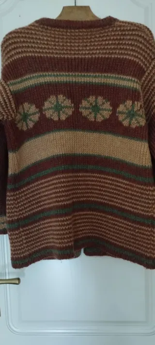 Chaquetón de lana con rayas