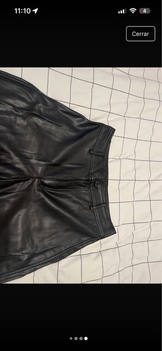 Pantalones anchos cuero Lefties negros