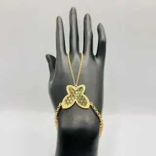 Pulsera Manita Mariposa Dorada Calada