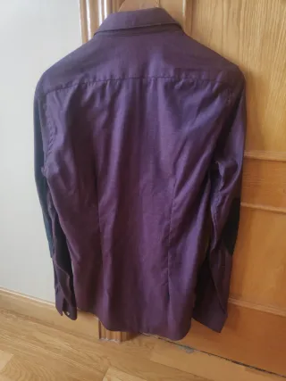 Camisa Zara Slim Fit S Morado