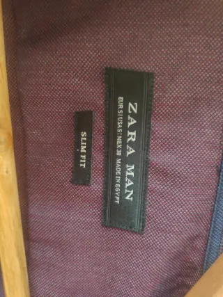 Camisa Zara Slim Fit S Morado