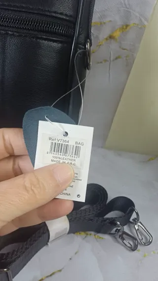 Bolso Piel Negro Hombre Cremallera