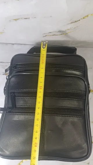 Bolso Piel Negro Hombre Cremallera