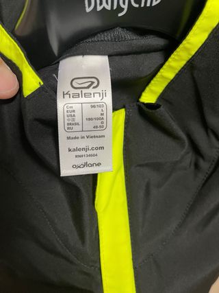 Cortavientos Kalenji Negro/Amarillo Talla L