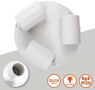 Lámpara techo LED 3 focos spots blanca