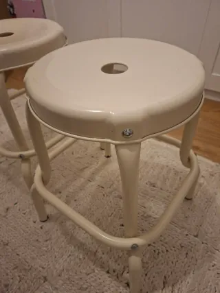 Bancos retro metal beige (2 unidades)