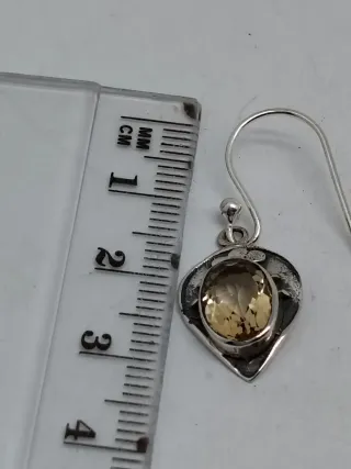 Pendientes Plata 925 y Cuarzo Citrino