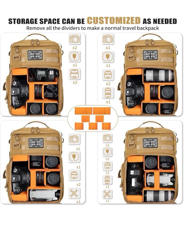 Mochila para cámara con compartimento para portáti