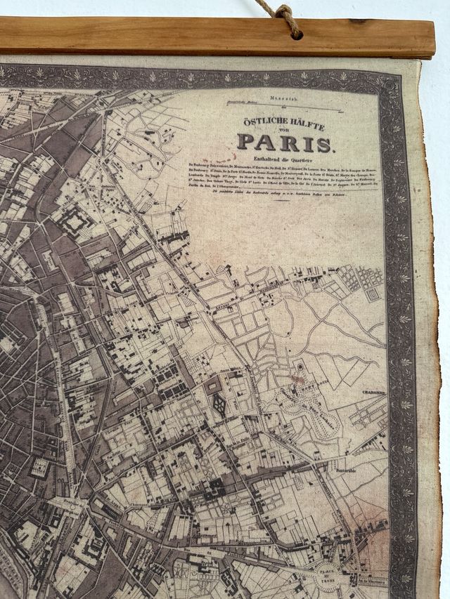 Mapa Antiguo París Decoración Pared