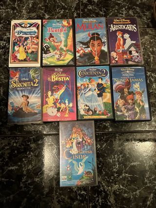 Lote 9 Películas VHS Clásicos Disney (Español)