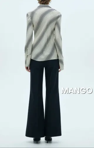 Camisa Mango manga acampanada rayas