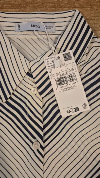 Camisa Mango manga acampanada rayas