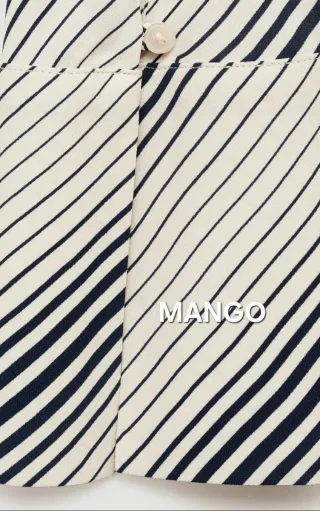 Camisa Mango manga acampanada rayas