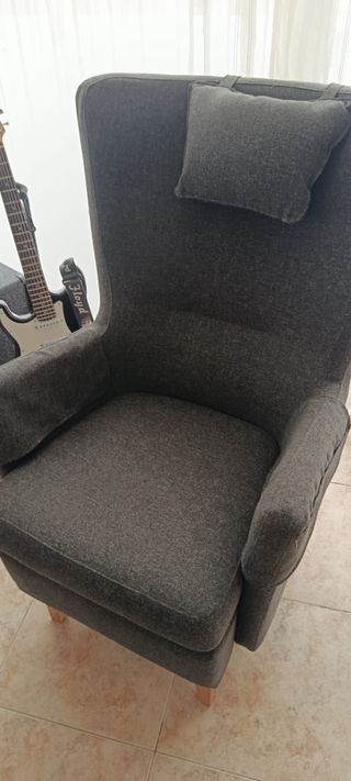Butaca Ikea gris lectura como nueva