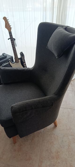 Butaca Ikea gris lectura como nueva