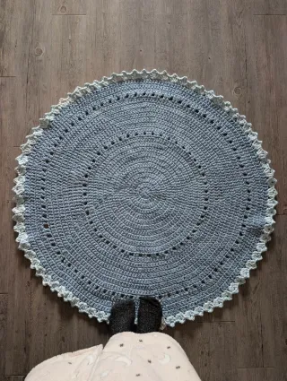 Alfombra redonda azul claro 110 cm