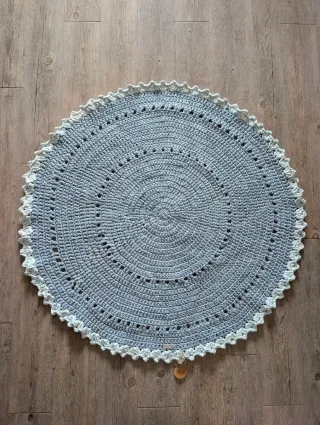 Alfombra redonda azul claro 110 cm