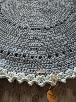 Alfombra redonda azul claro 110 cm