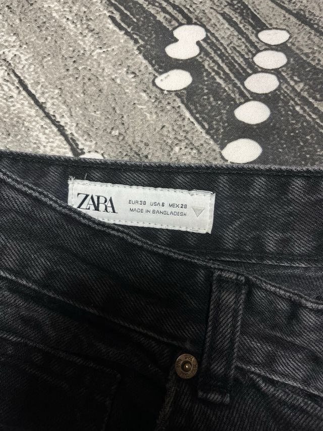 Zara Jeans Wide Leg Tiro Alto Talla 38