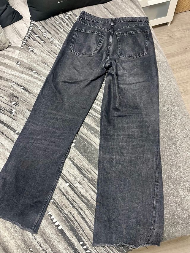 Zara Jeans Wide Leg Tiro Alto Talla 38