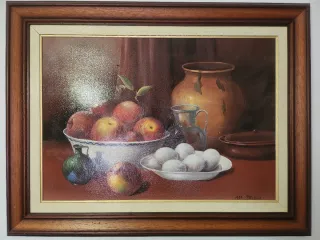Quadro di M. Millan, Olio Natura Morta Frutta