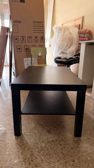 Mesa de centro salón negra y marrón Como nueva.