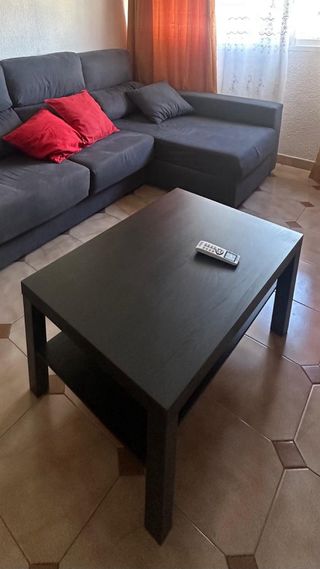 Mesa de centro salón negra y marrón Como nueva.