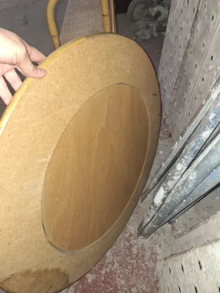 Estantería y espejo de mimbre