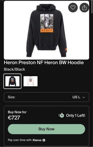 Sudadera Heron Preston NF BW Talla M