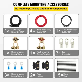 Kit aislador batería VEVOR relé carga 12V