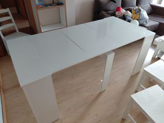 Mesa consola extensible + 4 sillas