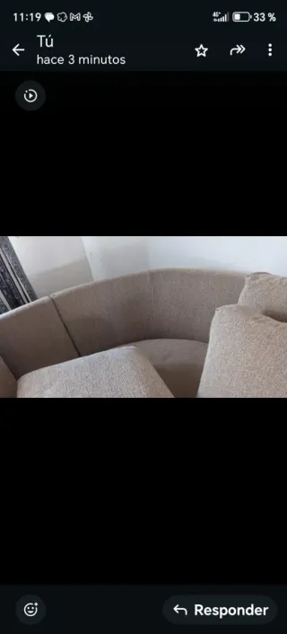 Sofá chaiselongue tela beige