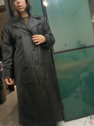 Impermeabile lungo donna nero tg M