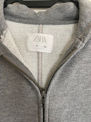 Felpa Zara bimbo cappuccio grigia tg 10 anni