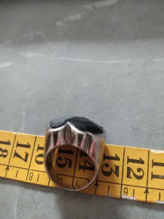 Anillo Tous Oso Piedra Negra Plata