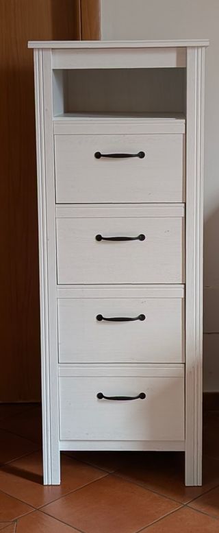 Cassettiera bianca 4 cassetti