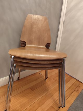 4 Sillas Comedor Skalsta color Nogal