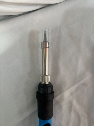 Soldador de estaño digital azul