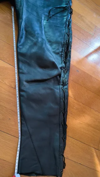 Pantalones de piel genuina parachute
