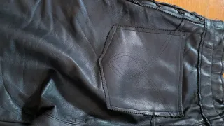 Pantalones de piel genuina parachute