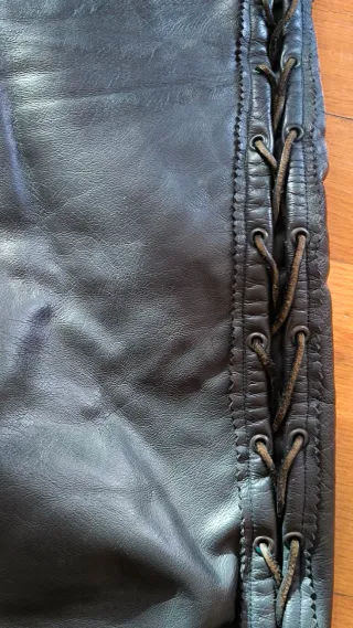 Pantalones de piel genuina parachute