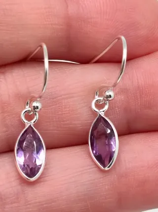 Pendientes Plata 925 y Amatista Marquise