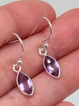 Pendientes Plata 925 y Amatista Marquise