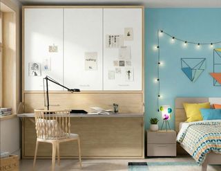 CAMA ABATIBLE CON ESCRITORIO SONRIE 105×190.