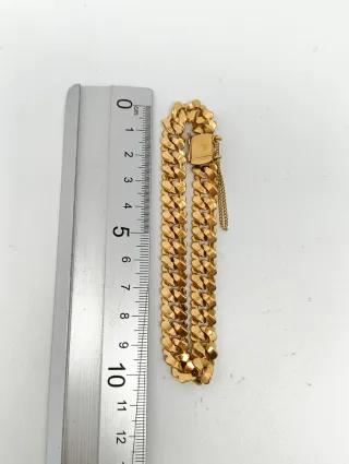 Pulsera maciza oro 18kt eslabones curvos