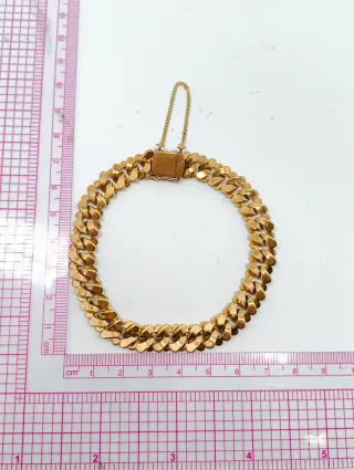 Pulsera maciza oro 18kt eslabones curvos