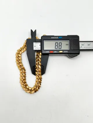 Pulsera maciza oro 18kt eslabones curvos