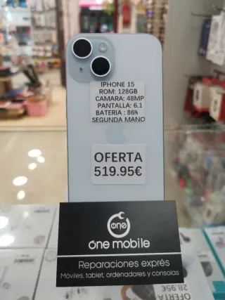 iPhone 15 128GB Azul Segunda Mano